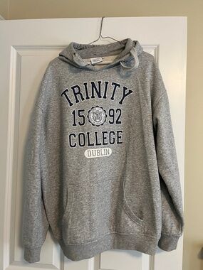 Trinity Gray Crewneck Sweatshirt with Navy Lettering